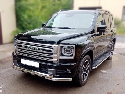 Защита переднего бампера d-76 с доп.накладками для Haval H9 2024-н.в.