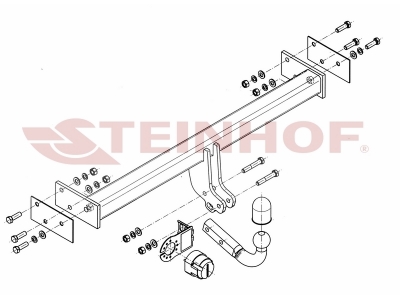 Фаркоп для Ford Maverick 1993-2000, Nissan Terrano 1993-2006 условно-съемное крепление шара