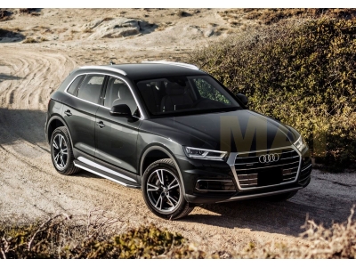 Пороги алюминиевые Rival Premium для Audi Q5 2016-2021