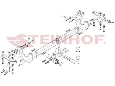 Фаркоп для Nissan X-Trail T32 2014-2017, 2017-2022, Renault Koleos 2016-2020 условно-съемное крепление шара