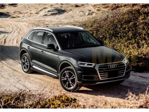 Пороги алюминиевые Rival Black New для Audi Q5 № F193ALB.0302.2