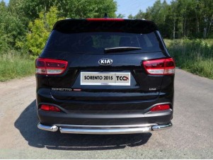 Защита заднего бампера уголки 60 мм для Kia Sorento Prime № KIASOR15-20