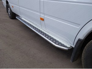 Порог с площадкой алюминиевый лист 42 мм для Mercedes-Benz Sprinter № MERSPR14-04